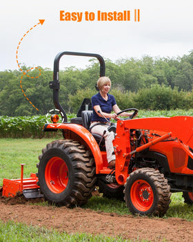 Vudajuley installed on a Kubota tractor illustrating improved roadside visibility
