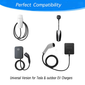 VueSparkWo installed on wall charger demonstrating covered connector safety