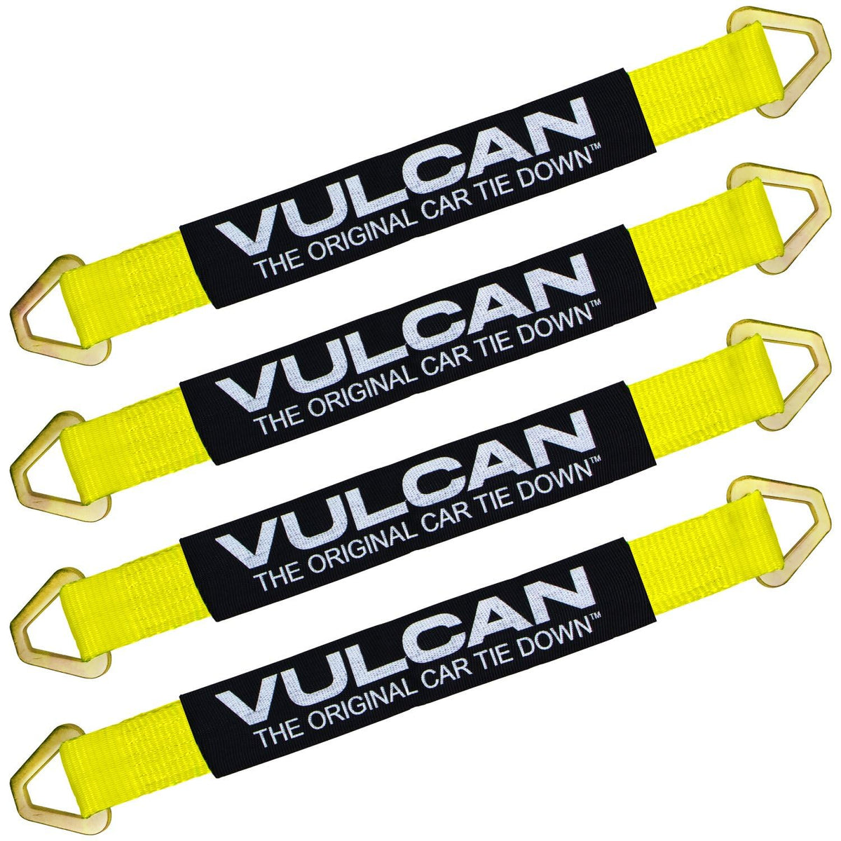 VULCAN front packaging showing four yellow axle straps for quick identification and safety