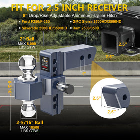 vullteeon close up of dual balls demonstrating versatile towing compatibility