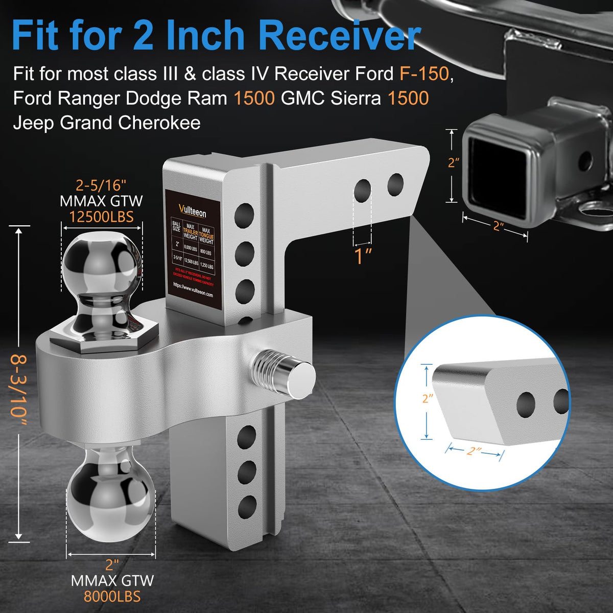 vullteeon dual ball closeup with chrome balls for easy size switching