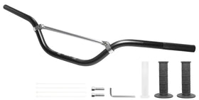 VUOZIP handlebar front view showing full mid-rise kit and black anodized finish, durable upgrade