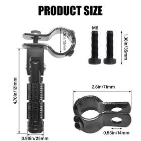 VUOZIP footpegs on an off-road bike showing rugged lifestyle use