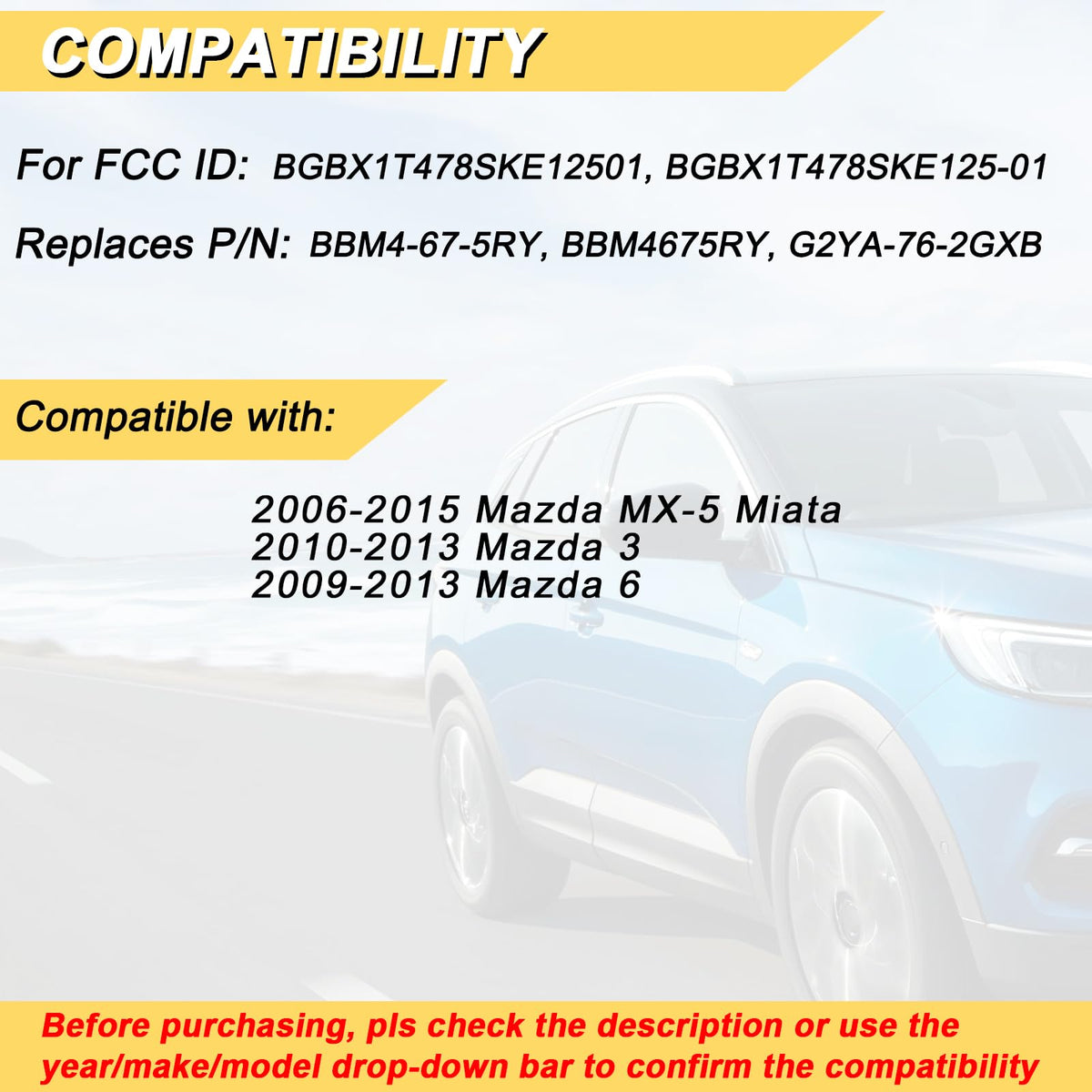 Vurkcy back case label showing FCC ID for easy compatibility check