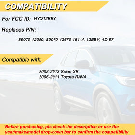 Vurkcy back label with FCC ID and part numbers for accurate compatibility check