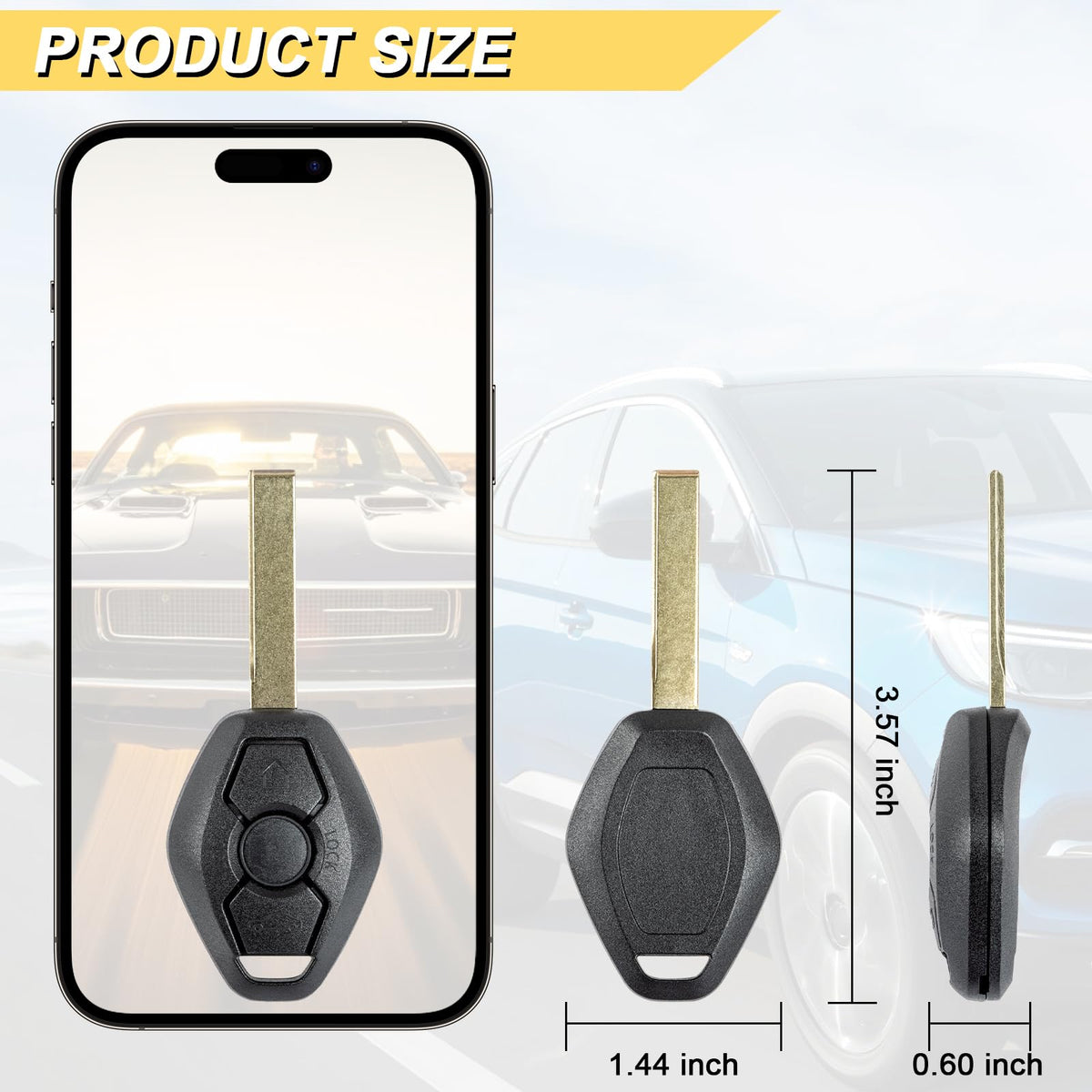Vurkcy buttons and key blade slot visible for easy identification and locksmith cutting