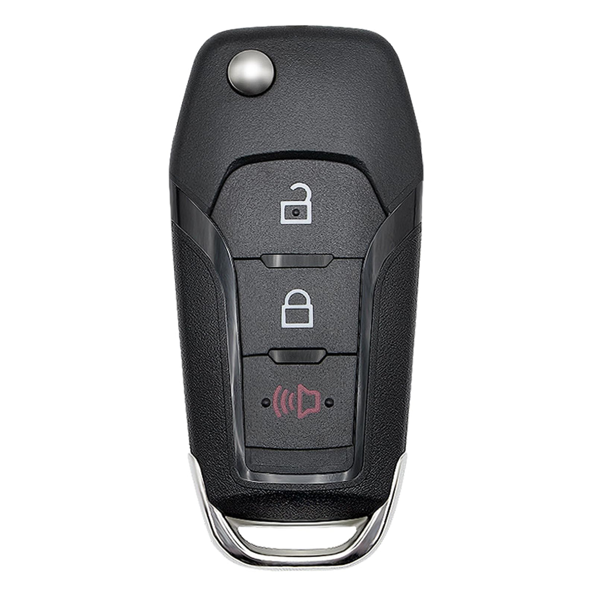Vurkcy front view of replacement Ford key fob showing three buttons and brand fit benefits