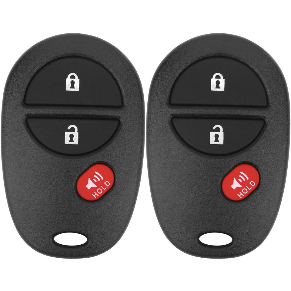 Vurkcy front view of two 3-button key fobs showing ready replacement benefits