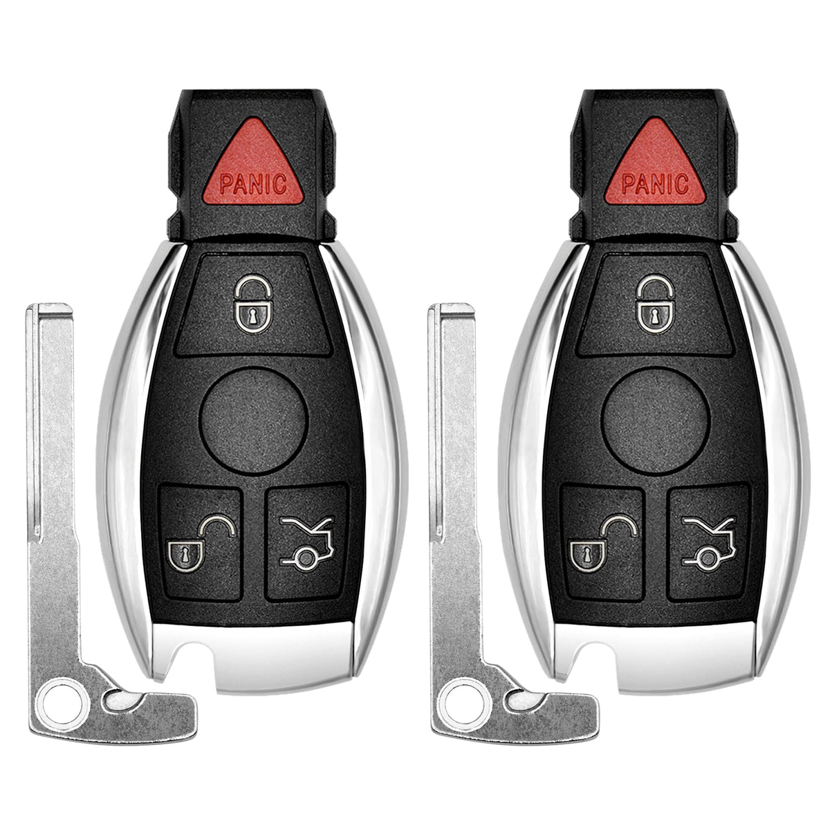 Vurkcy front view of key fob showing 4 buttons and ready-to-program convenience