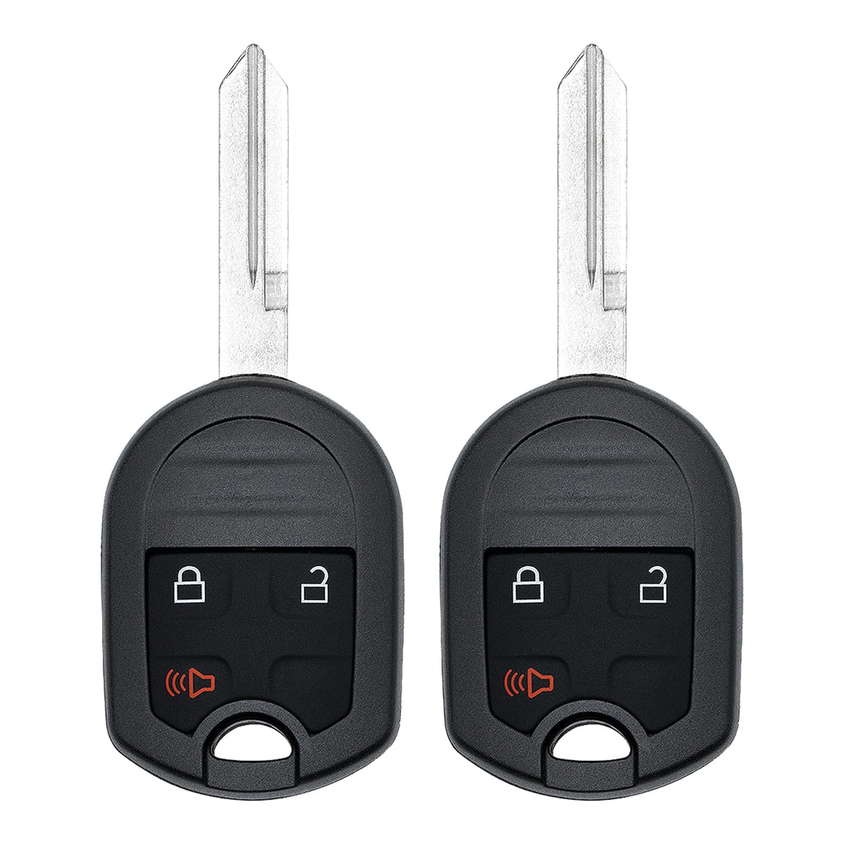 Vurkcy front view of two replacement key fobs showing buttons and fit benefits
