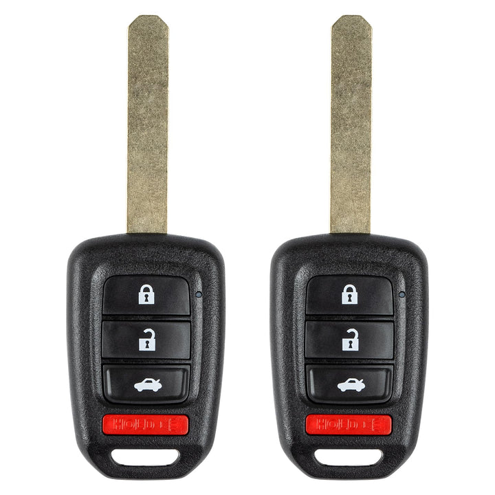 Vurkcy front view of two replacement key fobs showing four-button layout and benefit of ready-to-use functionality
