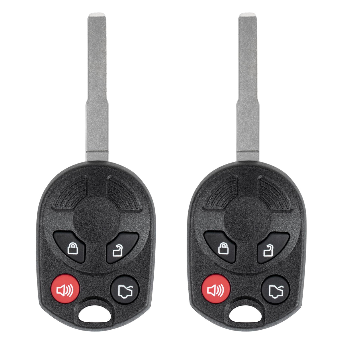 Vurkcy front view of two key fobs showing buttons and fit benefits