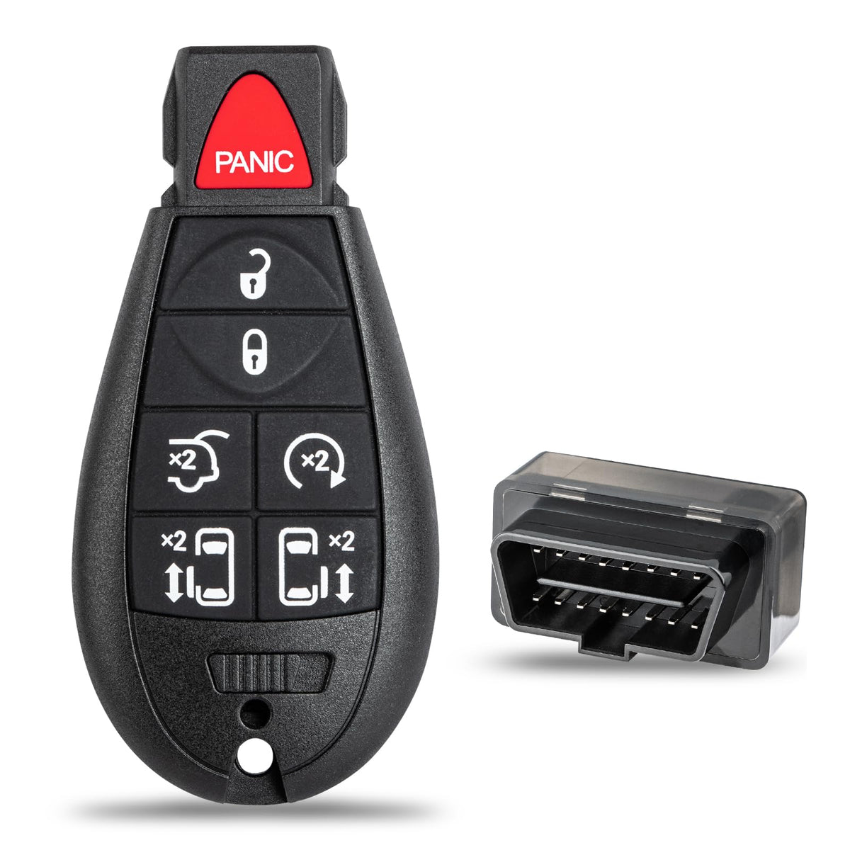 Vurkcy front view key fob showing buttons and ready-to-program convenience
