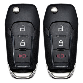 Vurkcy front view of three-button replacement key fob showing clear buttons and branding, quick identification benefit