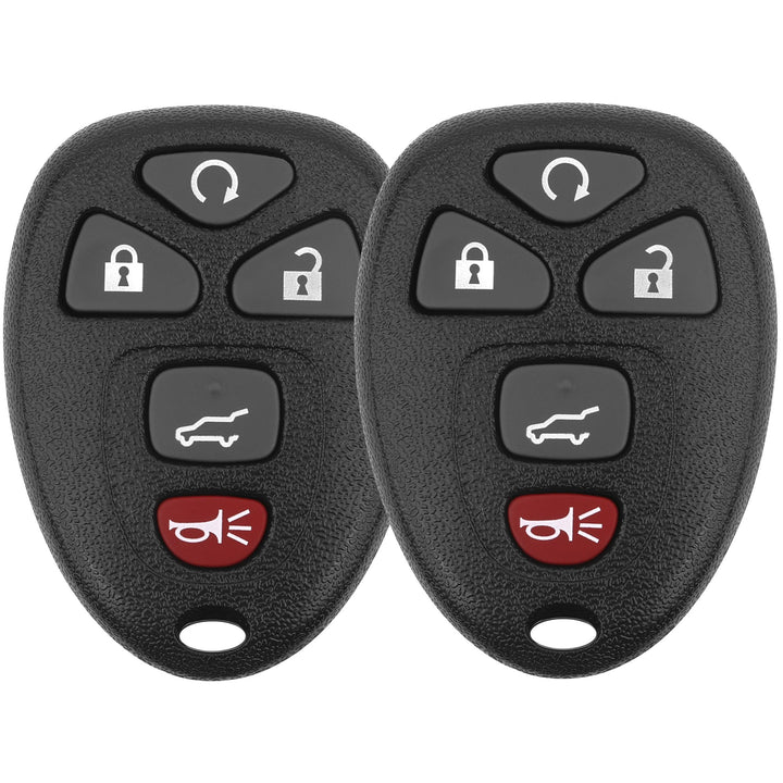 Vurkcy front view of two key fobs showing full buttons for quick replacement