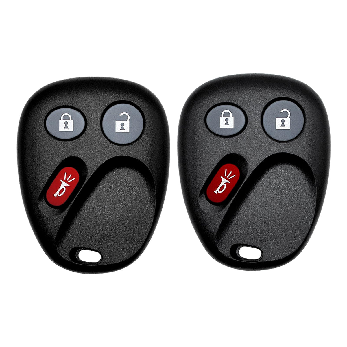 Vurkcy front view of both key fobs showing buttons and ready-to-program benefit