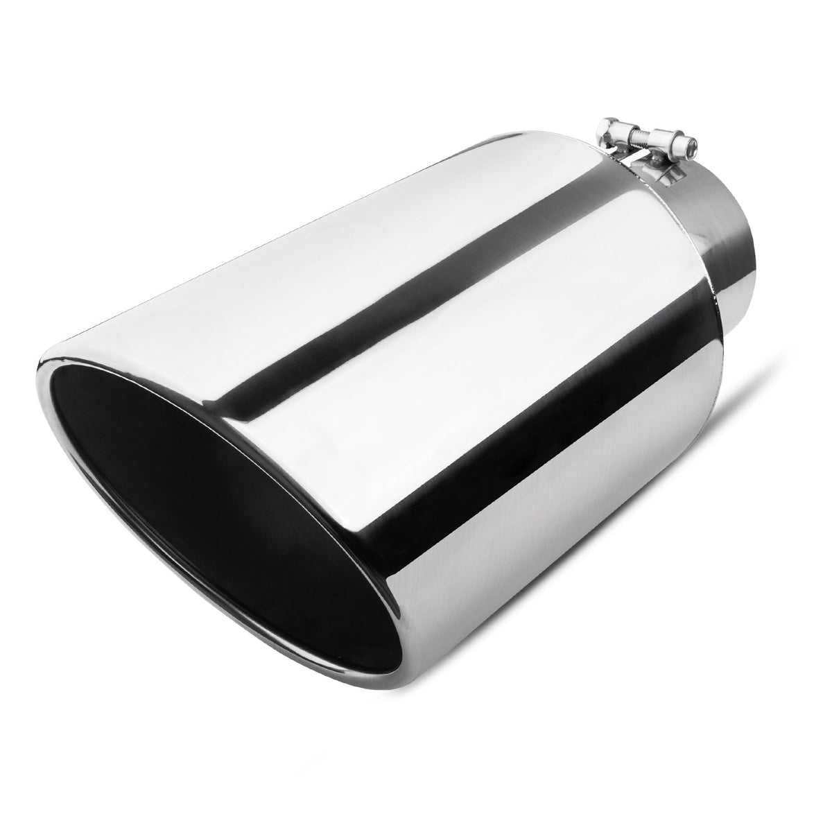 Vurkcy front view polished exhaust tip showing sleek outlet and enhanced styling