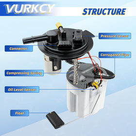 Vurkcy side detail of fuel pump module highlighting reinforced plastic strength