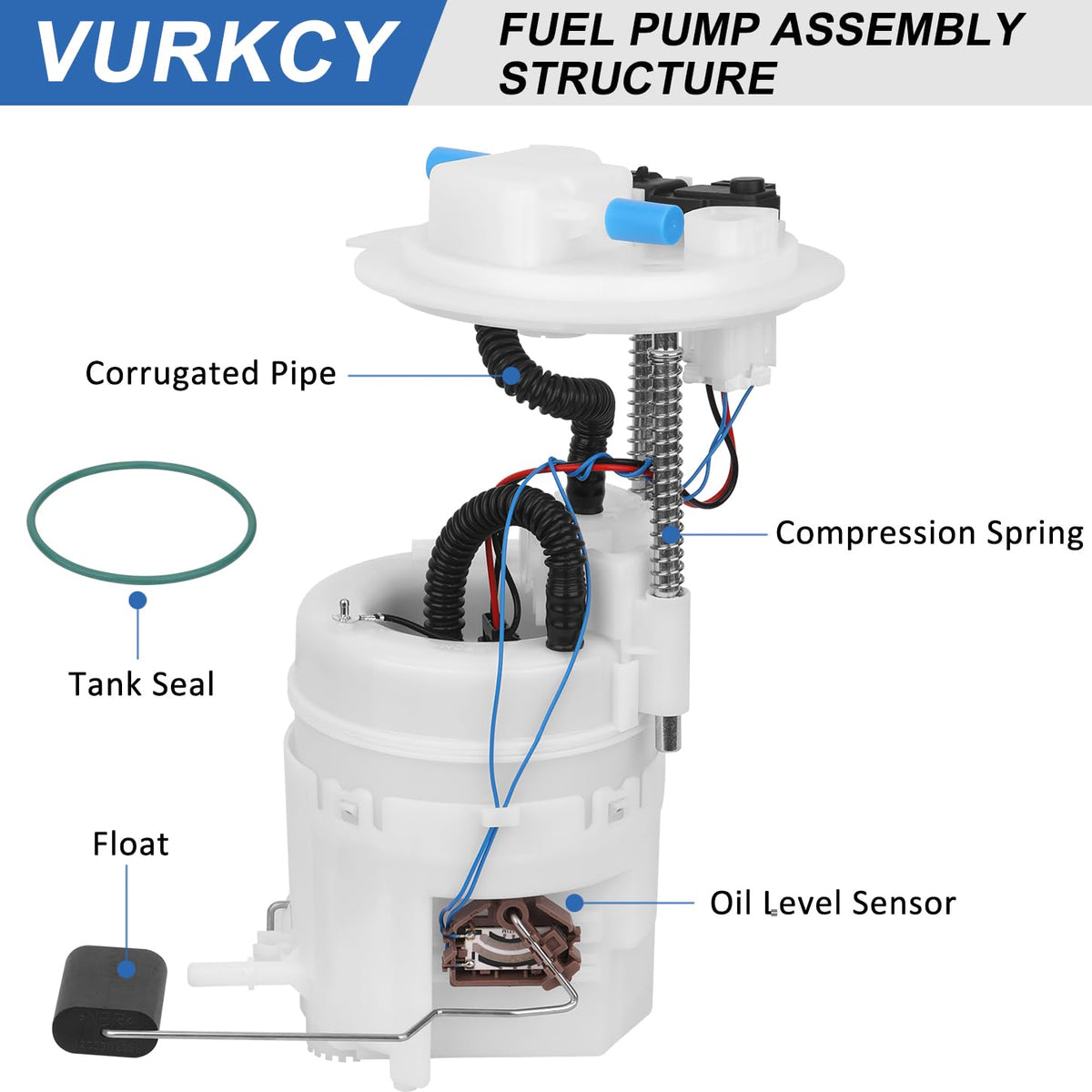 Vurkcy top connector detail showing electrical plug for secure connection and reliable signal