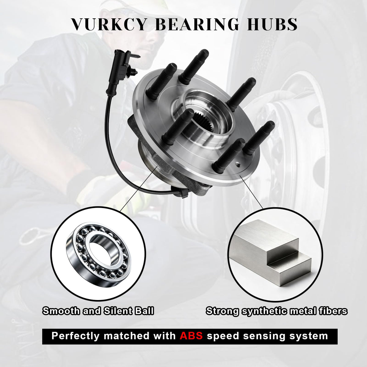 Vurkcy hub close-up of bearing and flange detail improving durability and fitment