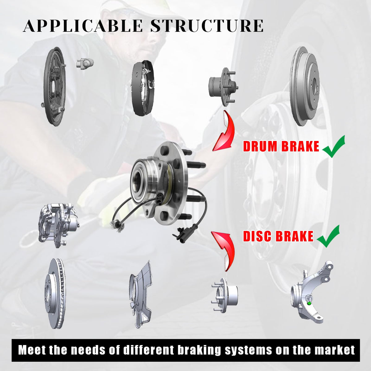 Vurkcy hub installed on a vehicle knuckle illustrating ease of direct bolt-in replacement