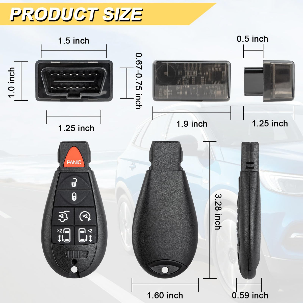 Vurkcy included OBD tool and accessories for easier vehicle matching