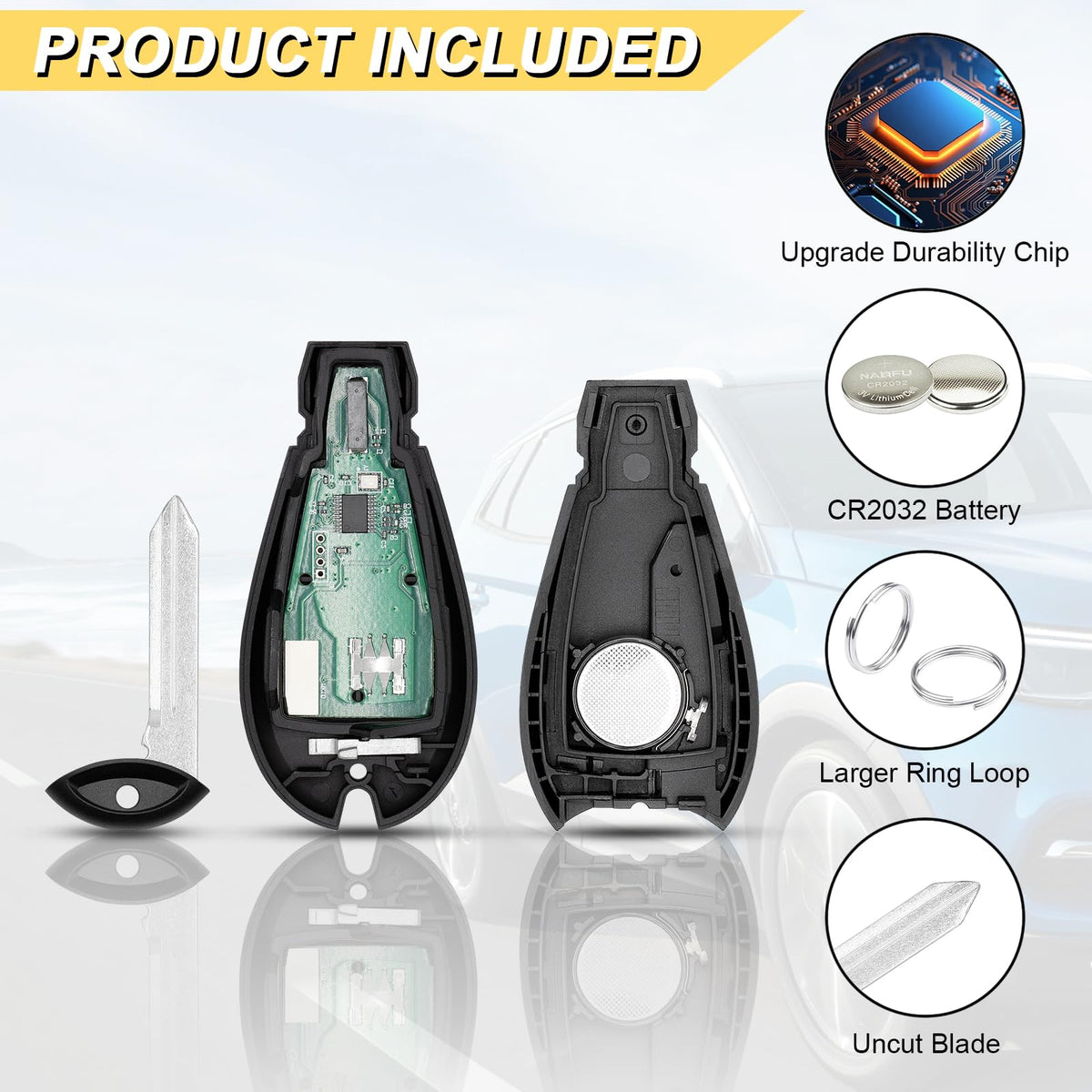 Vurkcy battery pre-installed inside fob for immediate testing and convenience