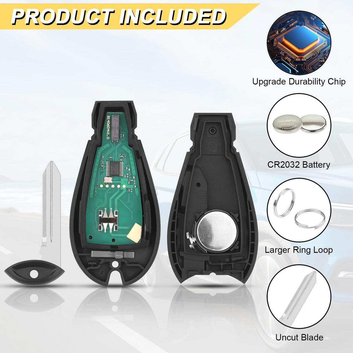 Vurkcy key fob with preinstalled battery ready to use out of the box