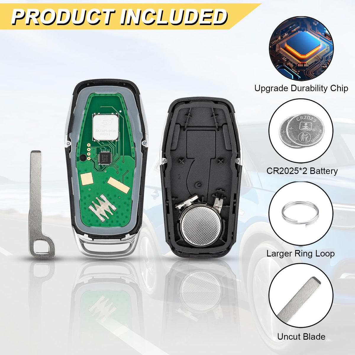 vurkcy key fob held in hand to show compact scale and ergonomic benefit