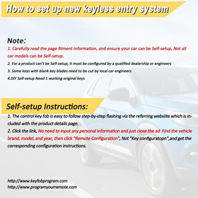 Vurkcy instruction sheet image illustrating step-by-step programming aid