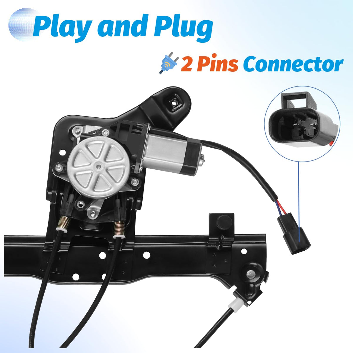 Vurkcy cable and pulley detail showing durable components for smoother window travel