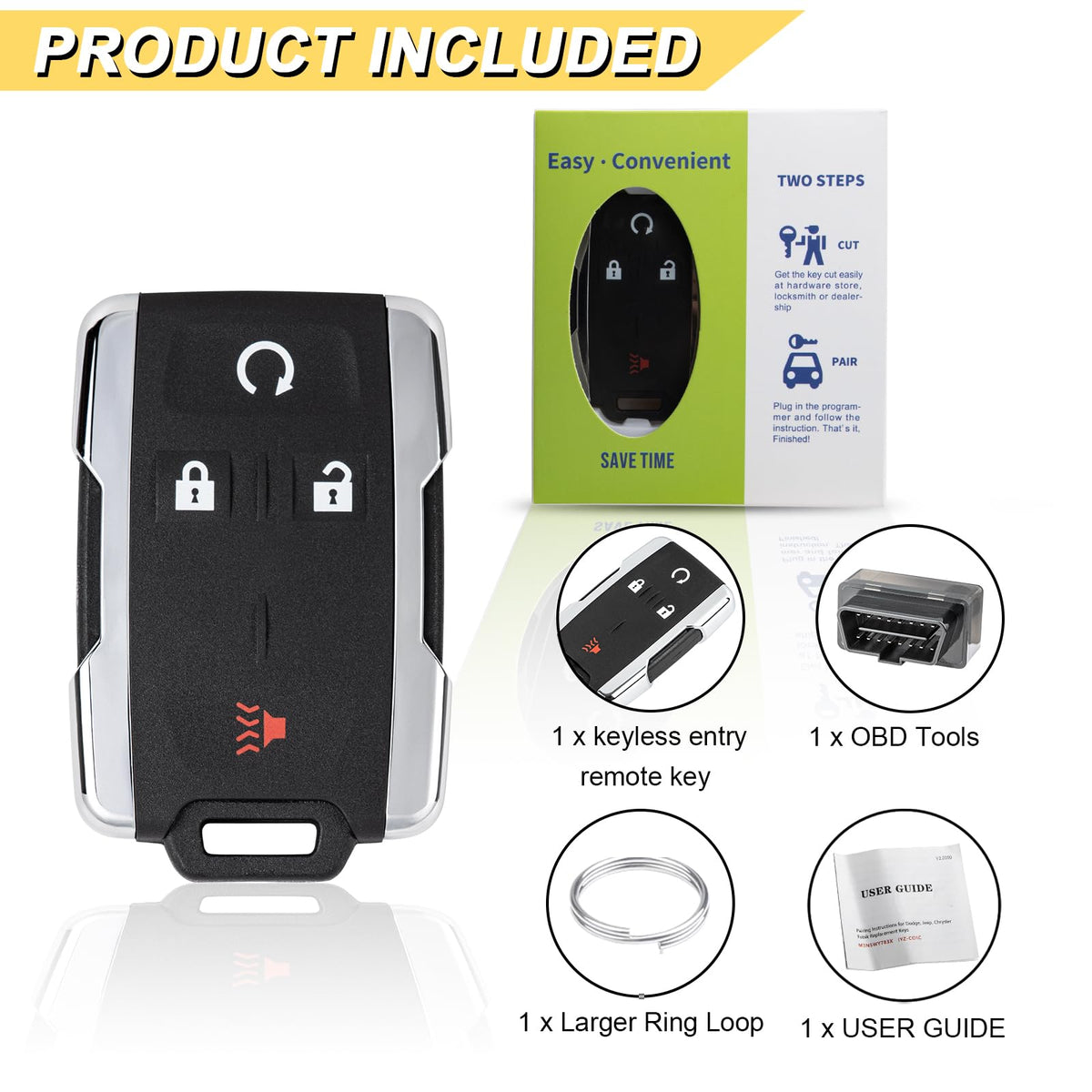 Vurkcy remote attached to keyring on truck keys showing instant replacement benefit