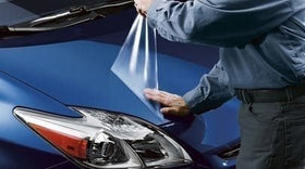 VViViD film applied on car hood demonstrating chip protection