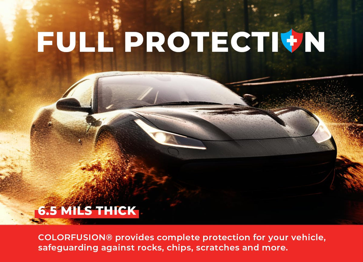 VViViD ColorFusion installed on car hood showing protective and aesthetic benefit