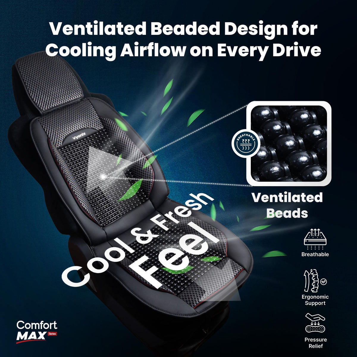 Vyonix lower hooks and straps close-up illustrating tool-free fast installation