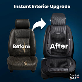 Vyonix cover fitted in an SUV side view showing full-seat coverage benefit