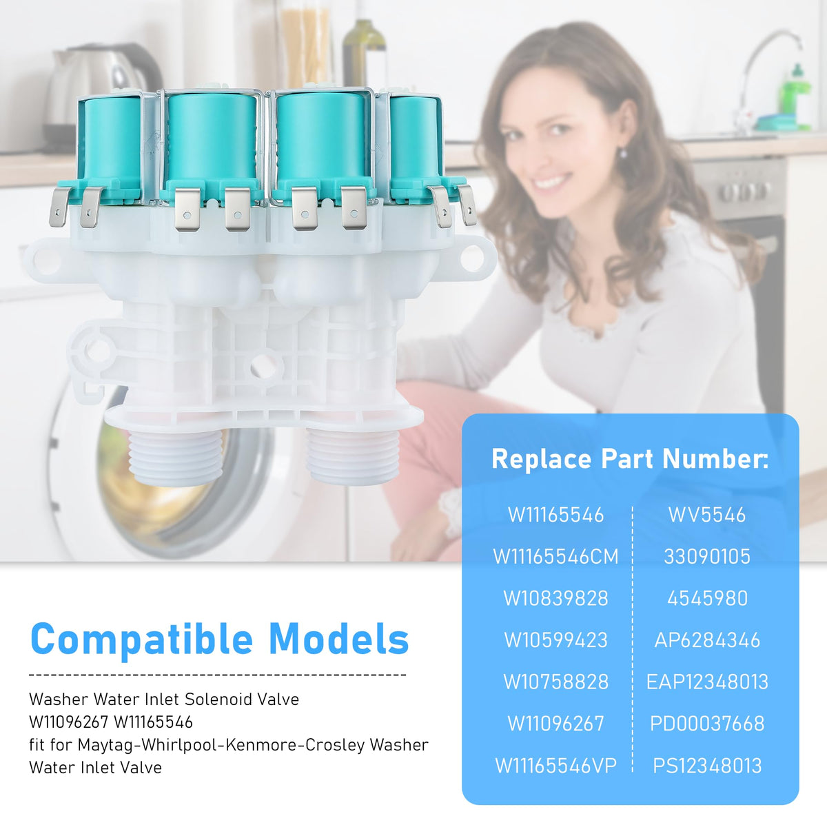 Vypart inlet valve electrical connector detail for quick plug-and-play swap