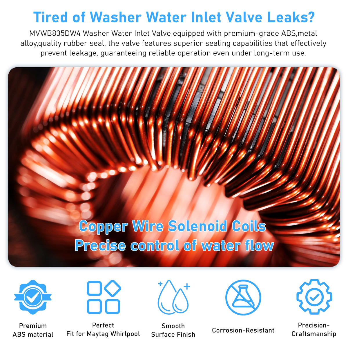 Vypart inlet valve installed in a Maytag washer demonstrating proper fit