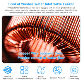 Vypart inlet valve installed in a Maytag washer demonstrating proper fit