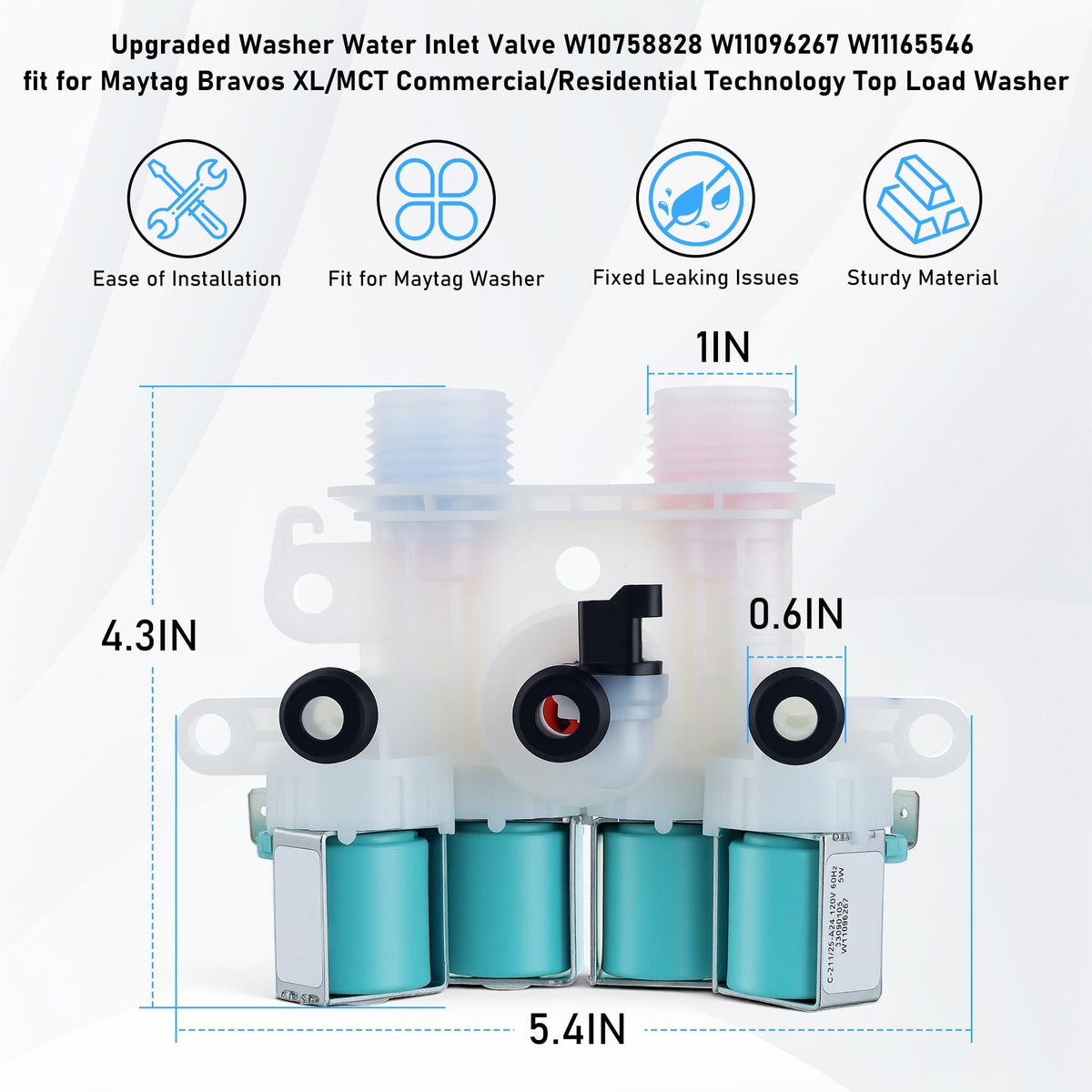 Vypart inlet valve retail packaging with label for easy identification