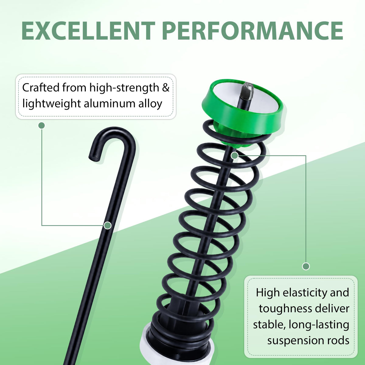 Vypart close-up of carbon steel suspension rod highlighting durable build