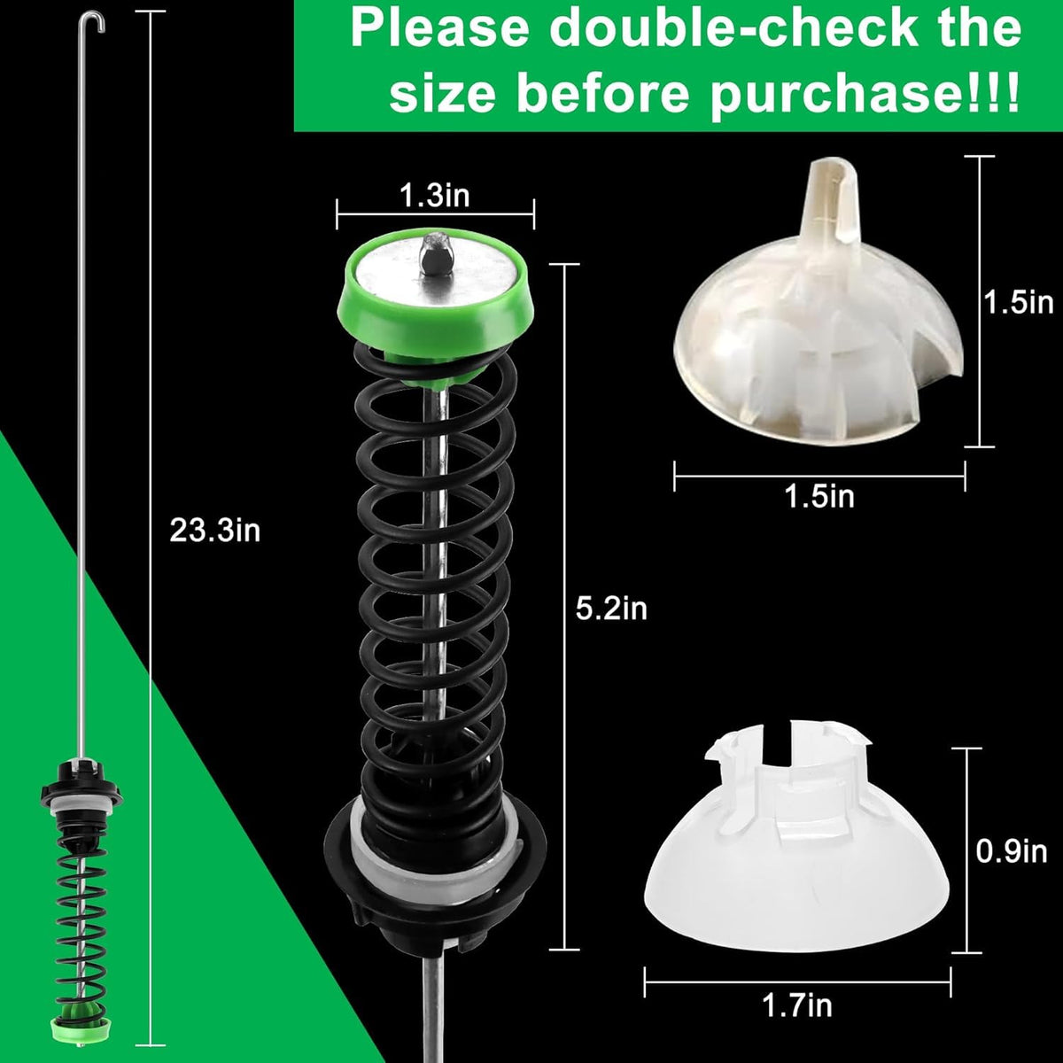 Vypart rods installed in a washer tub showing reduced vibration benefit