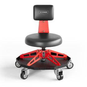 Vyper Industrial front view showing black seat and red frame for shop durability
