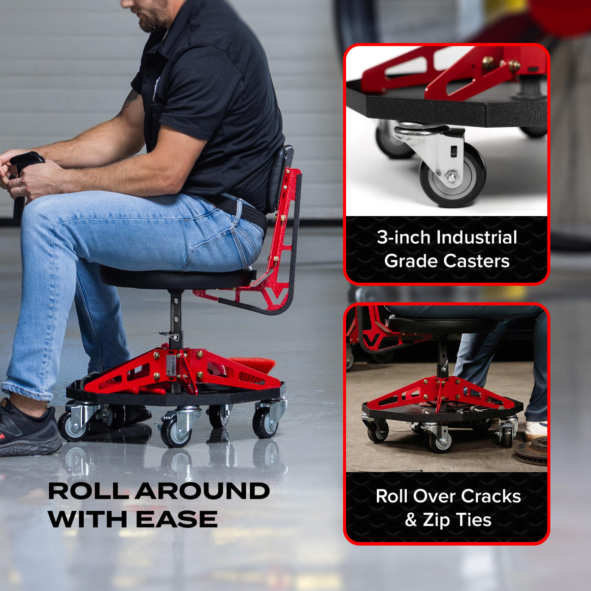 Vyper Industrial pin height-adjustment close-up for precise seat positioning
