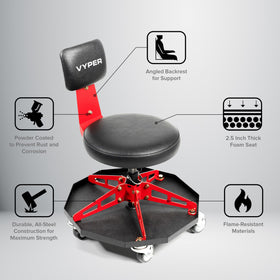 Vyper Industrial in a garage with mechanic using chair for efficient workflow