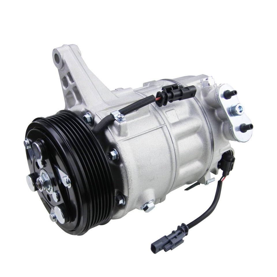 Vyrautoly front view of compressor showing fitment points and durable finish for reliable cooling