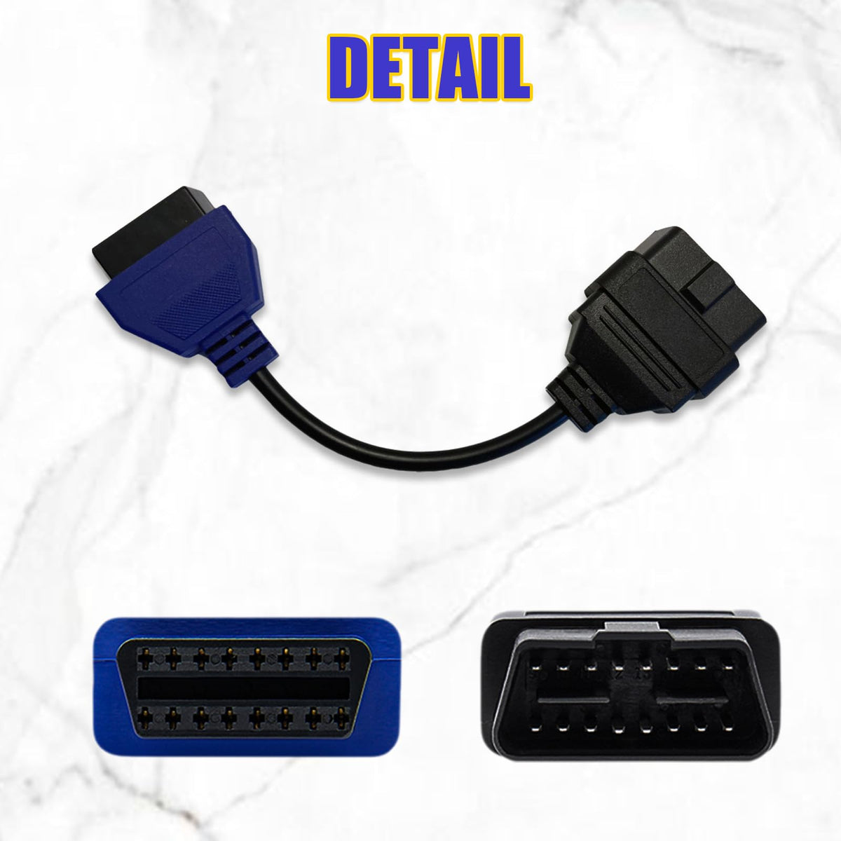 VZG adapter label and pinout view simplifying correct connection and identification