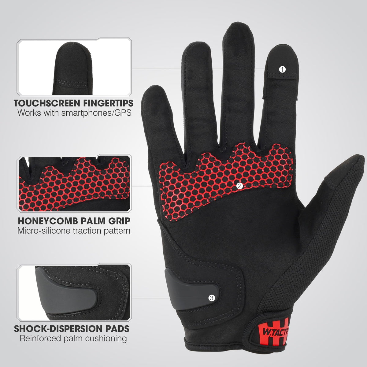 WTACTFUL palm detail with silicone grip enhancing control benefit