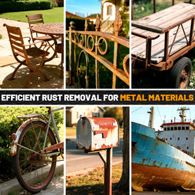 Wadities before and after of heavily rusted metal restored and protected