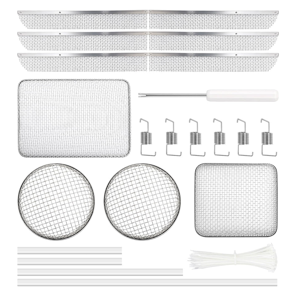 Wadoy front packaging showing full stainless steel vent screen kit and contents
